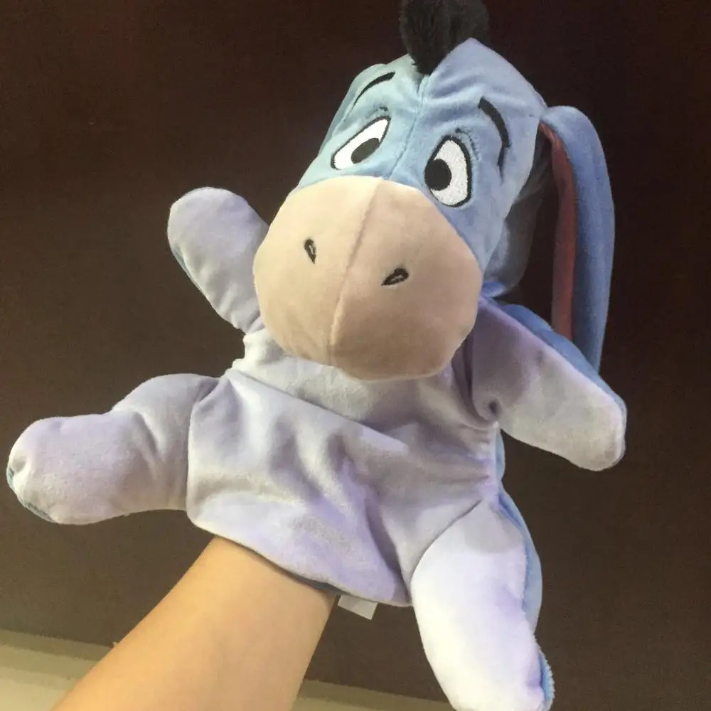 donkey 1 шт., оригинальная ручная кукла Микки Маус, Дональд Дак, Минни Маус, тигровый тигр, плюшевые кукольные игрушки, подарки для новорожденного, мягкие игрушки - Цвет: donkey