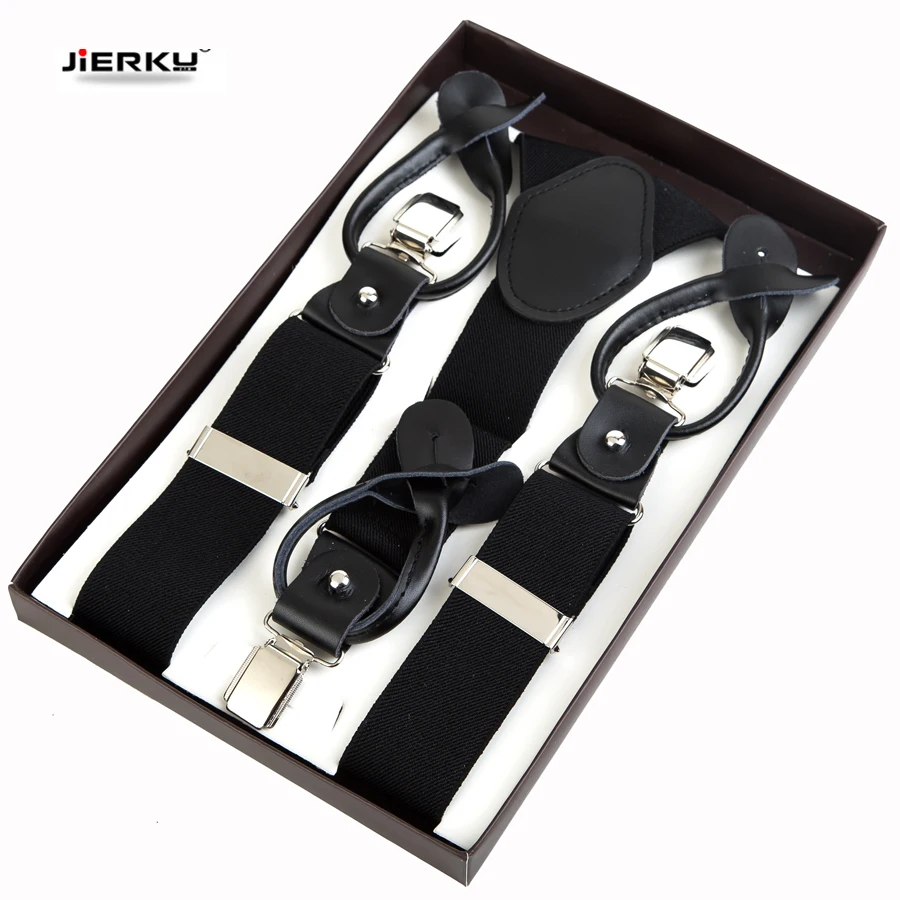Подтяжки мужские из воловьей кожи на тонких бретелях 6 цветов|button suspenders|mens button