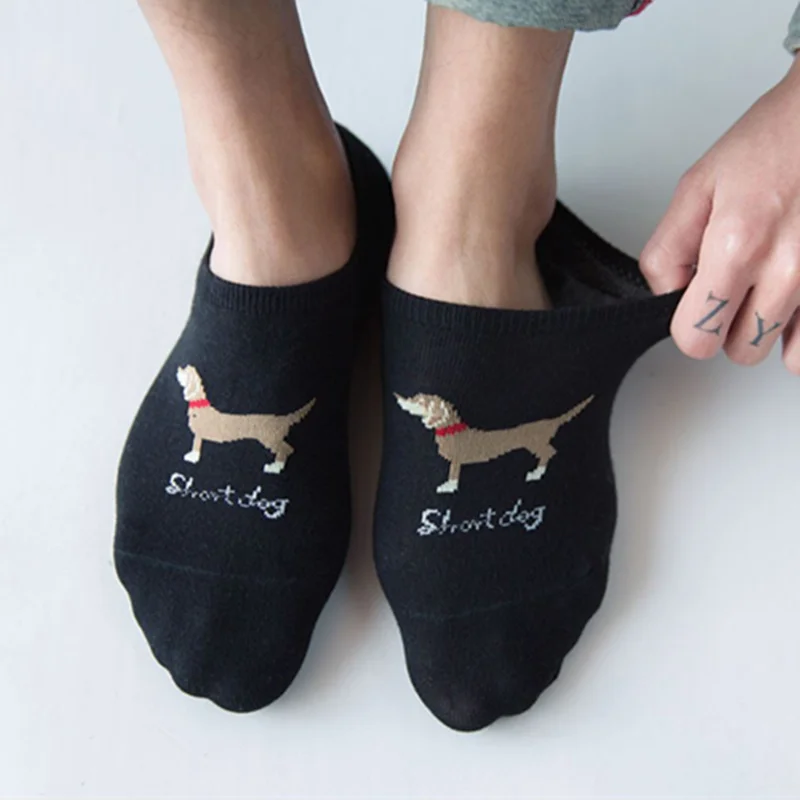 2019 новые модные хлопковые носки с собакой Kawaii летние короткие тапочки