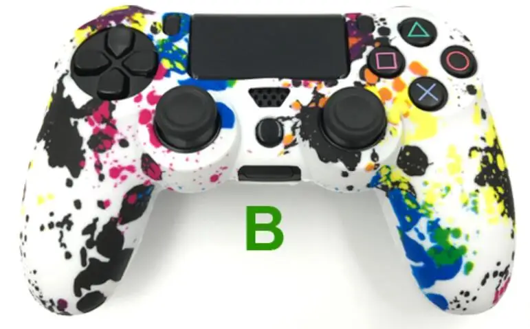 Камуфляжный силиконовый гелевый резиновый мягкий чехол для Dualshock 4 Playstation 4 PS4 Pro Slim - Цвет: B