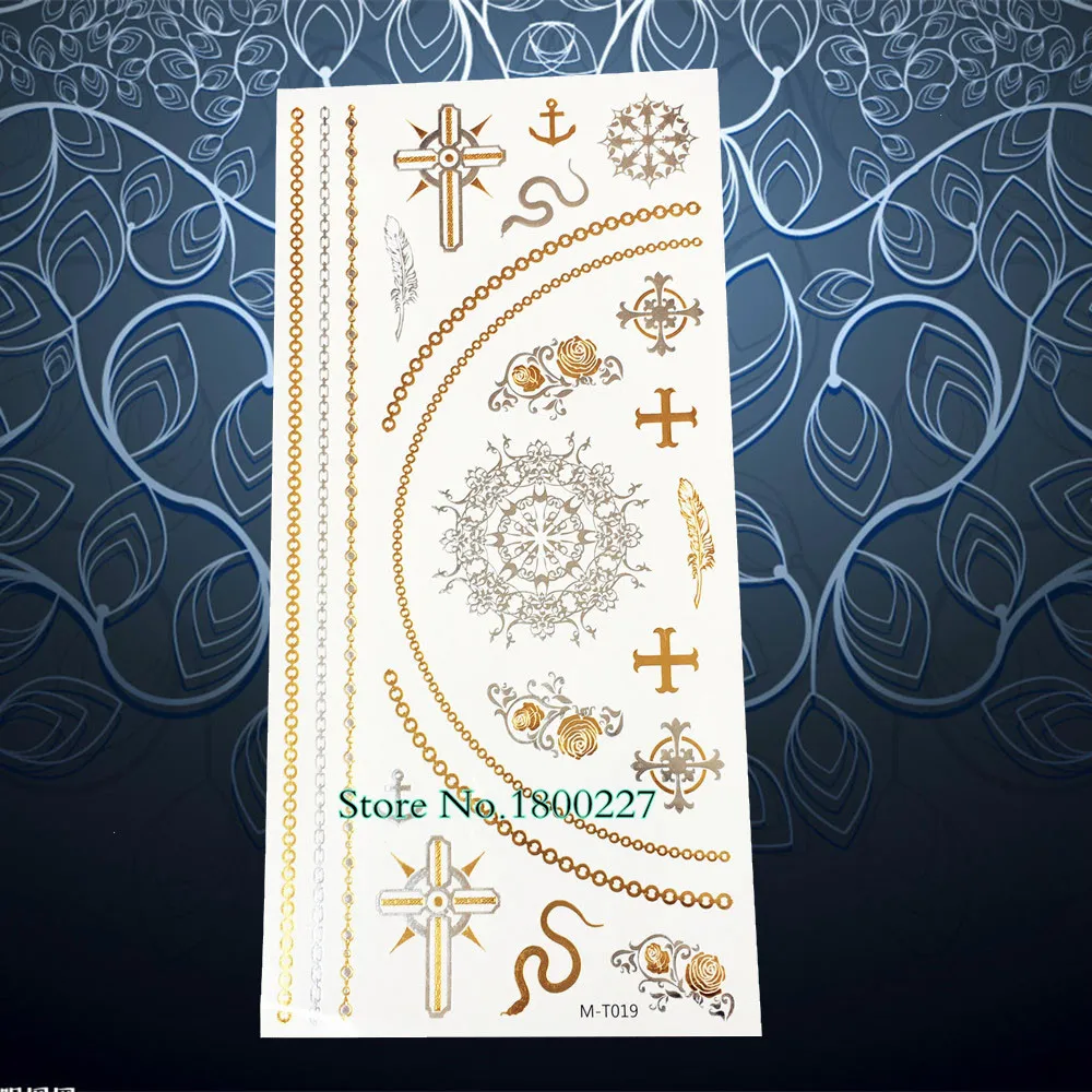 Модное ожерелье привлекательный дизайн с котом Золотая татуировка боди арт хна