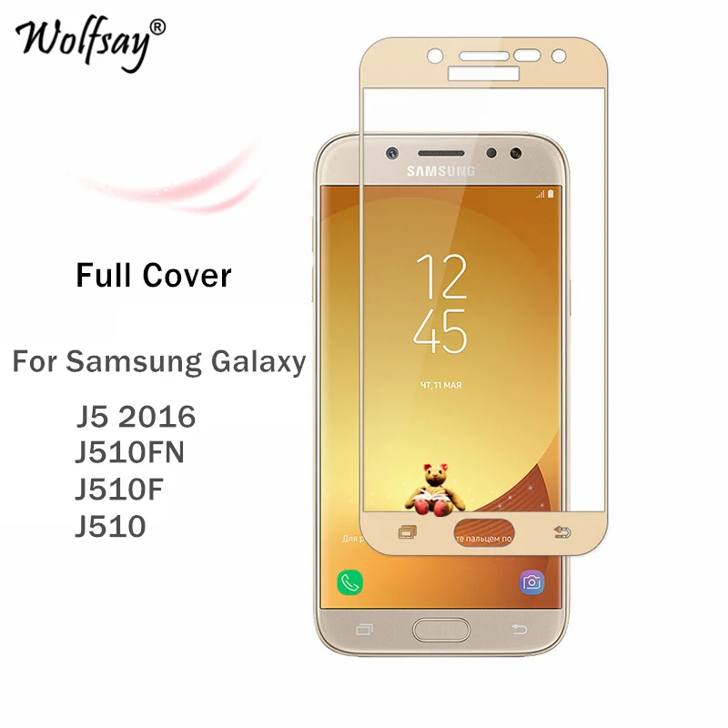 Закаленное стекло с полным покрытием для Samsung Galaxy J5 2016 защитная пленка экрана