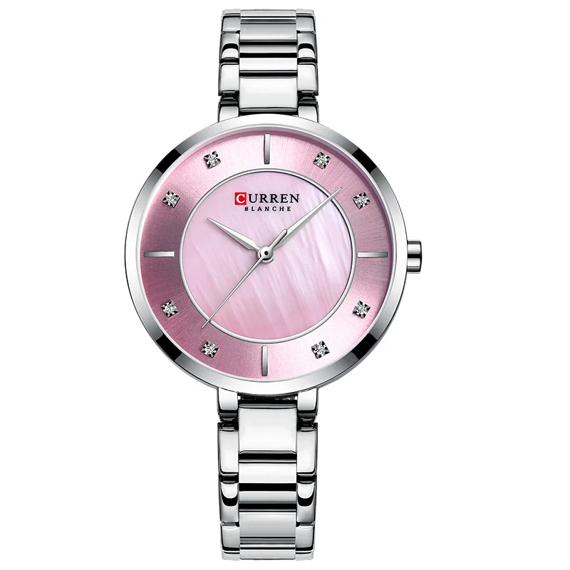 Silver Pink CURREN женские часы водонепроницаемые синие женские часы Аналоговые Дата наручные часы для женщин модные кварцевые женские часы Reloj Mujer - Цвет: Silver Pink