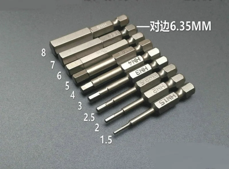 Новые 9 шт H1.5 H8 шестигранные наконечники отвертки L50mm L100mm S2 сталь 1/4