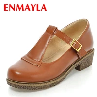 enmayla vintage carved date school shoes woman flats lace up round toe comfort platform shoes large size 43 women shoes