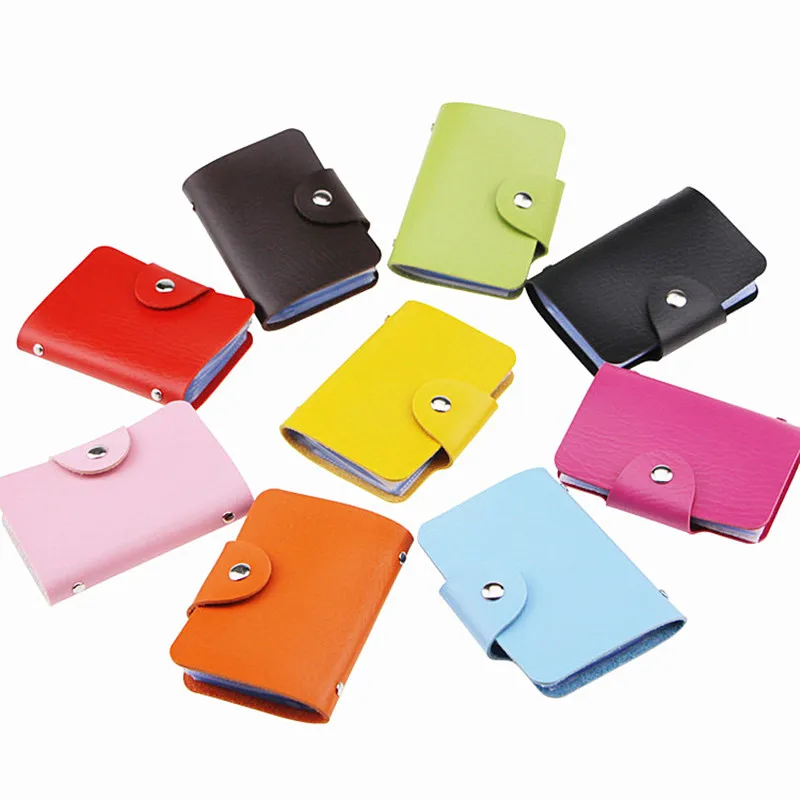 24 Card Slots Double Sided Plastic Holder Small Size Multicolor Business Pack Bus Bag Women Purses Men Wallet | Багаж и сумки