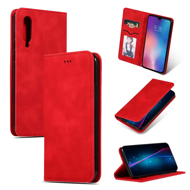 Роскошный простой чехол-бумажник из искусственной кожи для Xiaomi 9 9SE, чехол для Redmi Note 6, 7 Pro, держатель для фото карт, мягкая задняя крышка из ТПУ, Caqa