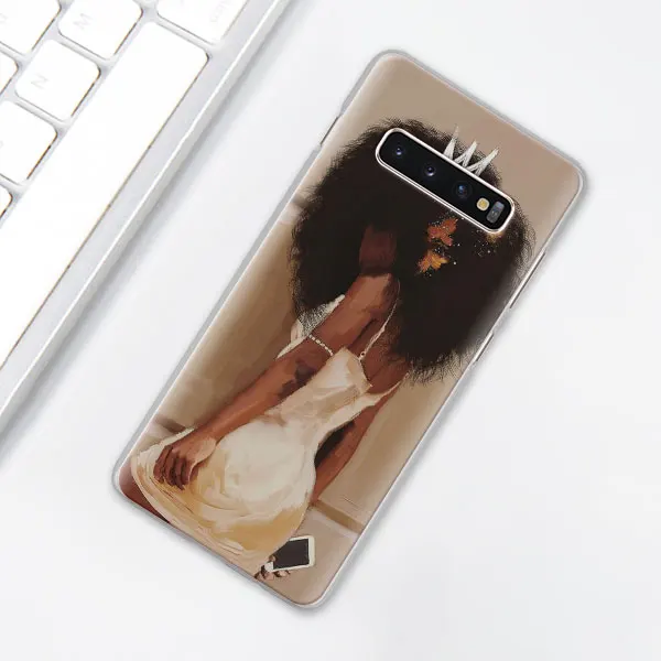 H01 Красивый афро-Девичий чехол для телефона для samsung Galaxy S10e S10 Plus S7 S8 S9 Plus Note 8 9 10 Plus Note 10 S10 5G жесткий чехол - Цвет: H01