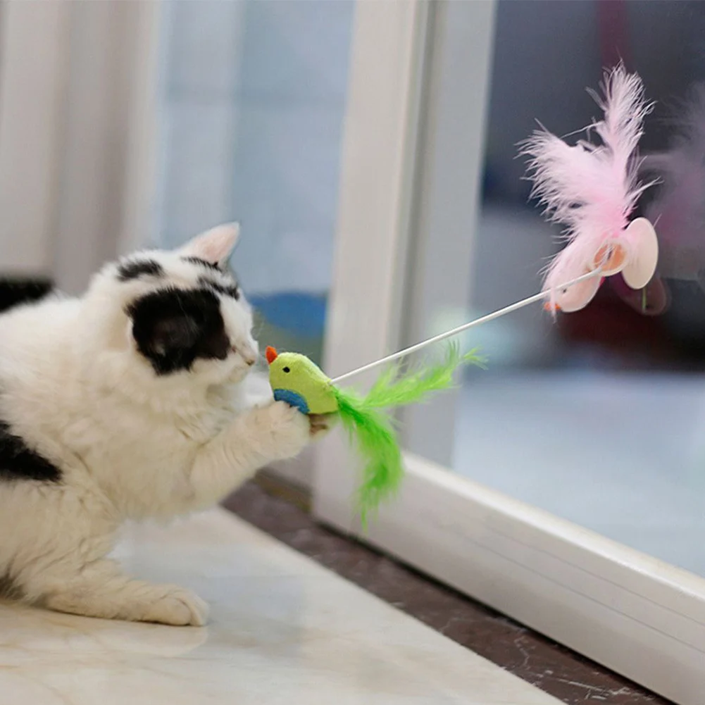 Дизайн Дразнилка для кошки Интерактивная птица забавная игрушечная кошка перо