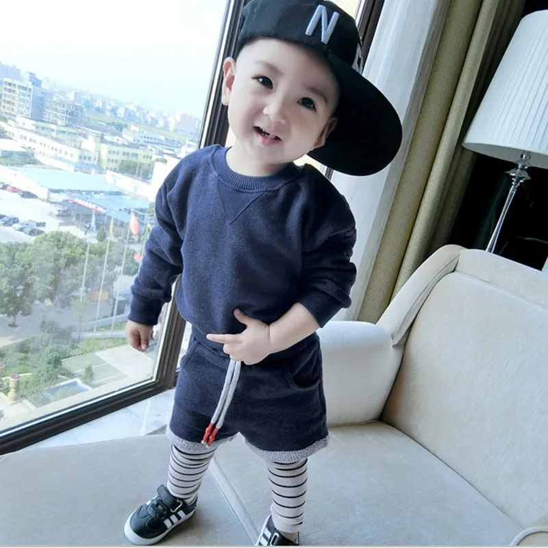 Одежда для мальчиков зима 2018 одежда малышей костюм детей с длинными рукавами