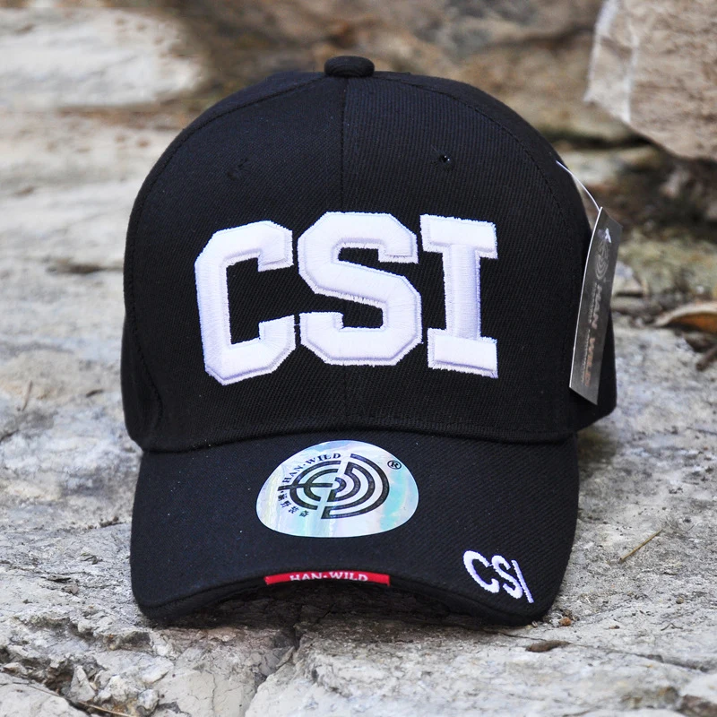 MNKNCL высокое качество хлопчатобумажные вышитые буквы CSI бейсболка черная