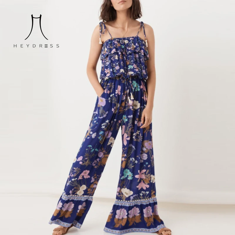 Heydress женские летние комбинезоны без рукавов богемные с винтажным цветочным