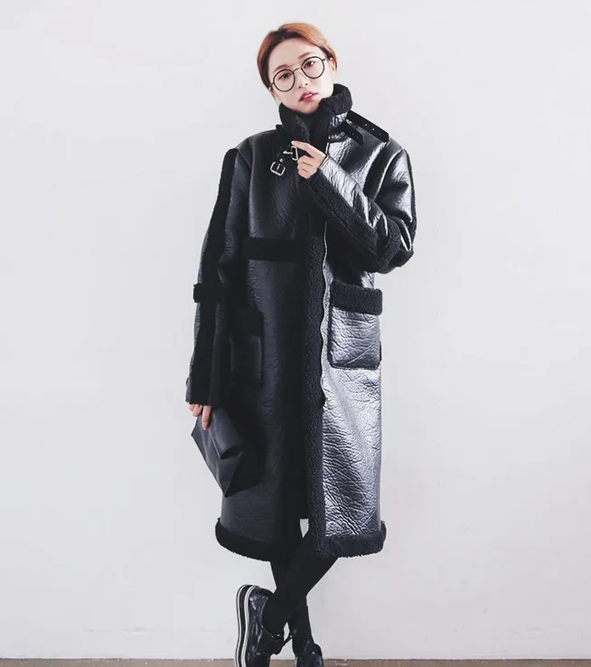 2018 Лидер продаж куртка пальто Корея элегантные женские искусственная кожа