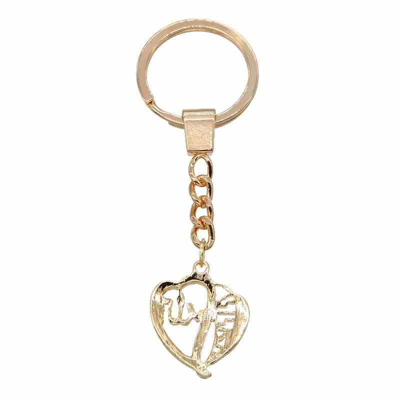 Модный брелок в форме сердца с мусульманским символом Аллаха цепочка для ключей