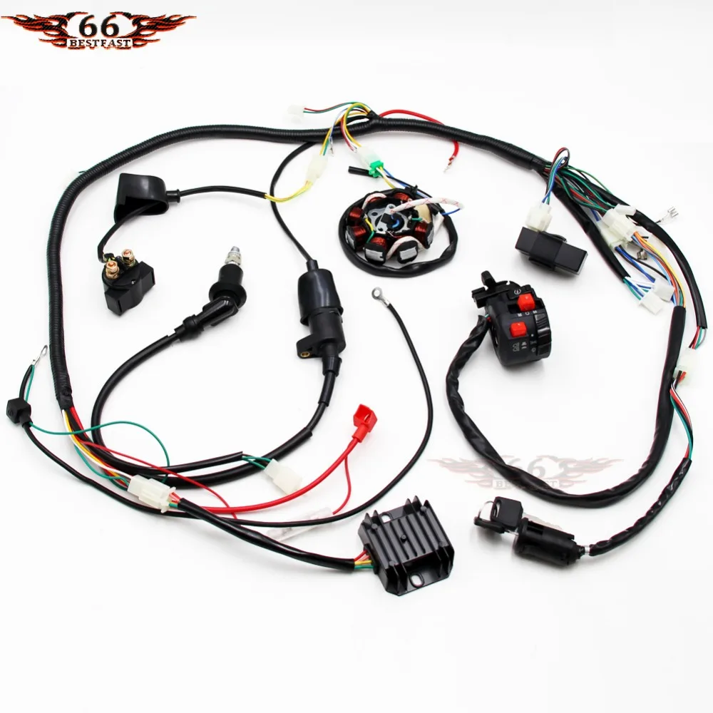Жгут проводов для багги двигатель GY6 125cc 150cc Quad ATV электрический стартер статор 8