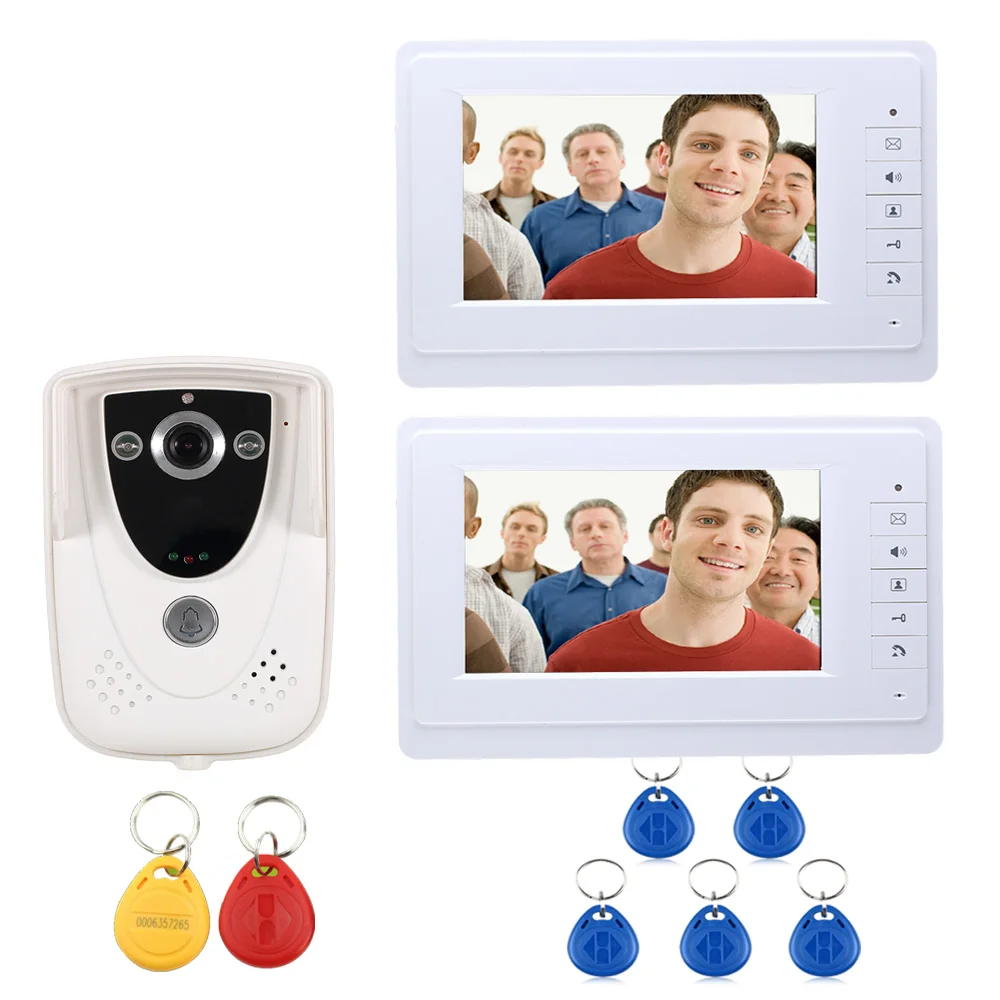Оптовая продажа проводной сенсорный ключ 7 &quotвидео домофон система 1 RFID
