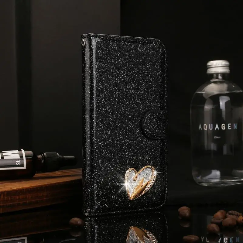 С сияющими блестками кожа для samsung Galaxy S10 S9 S8 S7 Note 9 8 A70 A50 A40 A20e A8 A6 A5 A3 J3 J5 J6 J7 Флип Чехол кошелек Чехол