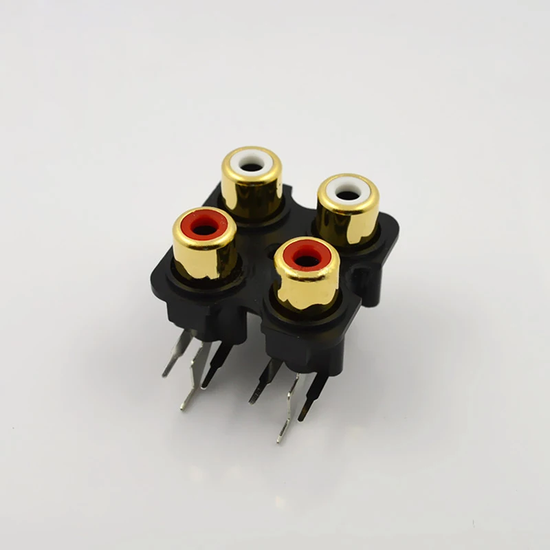 10 шт. разъем AV RCA позолоченный 4-ядерный соединенный штекер | Компьютеры и офис