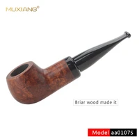 ru muxiang 10 smoking pipe cleaning tools briar wood tobacco smoking pipe short straight fit for 9 mm filter aa0107s