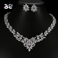 be 8 new arrival big flower cz jewelry sets for women wedding bridal necklace sets dress accessories bijoux femme ensemble yc006