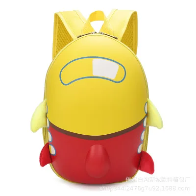 Yellow Детские школьные сумки 3D милый мультфильм самолет в форме дизайн детский сад рюкзак детский школьный рюкзак для девочек мальчиков рюкзак - Цвет: Yellow