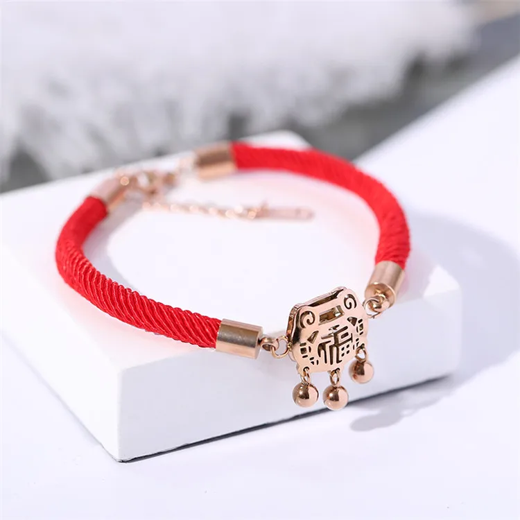 rose gold YUN RUO, Новое поступление, долговечный браслет с замком, красная линия, Модный женский подарок для девочек, розовое золото, титановая сталь, ювелирные изделия, никогда не выцветают - Окраска металла: rose gold