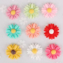 100pcs Flatback 22mm Resin Sunflower Cabochon/Cameo Charm/Finding,fit Base Setting Tray,Phone Decoration Kit,DIY Accessory