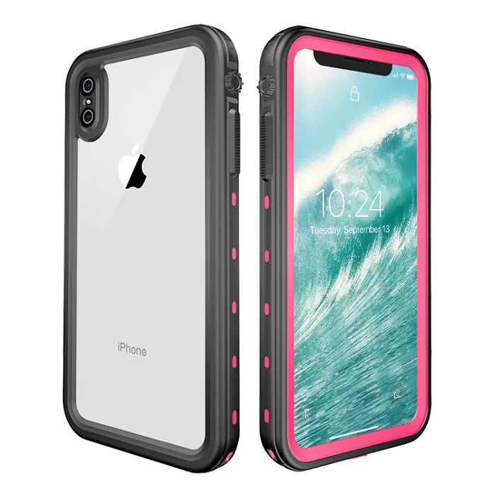 Pink Водонепроницаемый чехол Redpepper для iPhone XS MAX Серии IP68 Дайвинг Подводный противоударный пыленепроницаемый защитный чехол для iPhone X/XS - Цвет: Pink