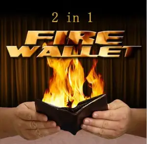 Кошелек Magic Fire + бумажный кошелек для купюр-2 в 1, кошелек для профессиональных фокусов, сценический фейерверк, иллюзия, трюк, реквизит