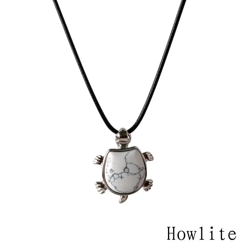 Многоцветный Природный Камень Красный Маленький Черепаха Ожерелья maxi ожерелье