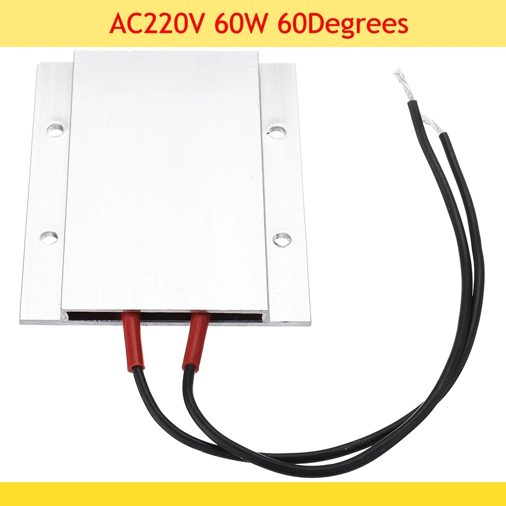 60W 60Degrees 220V 60/80/100/120/180 градусов постоянная Температура Керамика Алюминий нагреватель PTC Нагревательный элемент в виде ракушки 77*62 мм с наружной резьбой - Цвет: 60W 60Degrees
