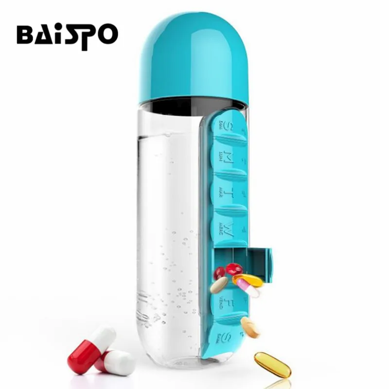 BAISPO 600 мл бутылка для воды спортивная комбинация ежедневная коробка таблеток