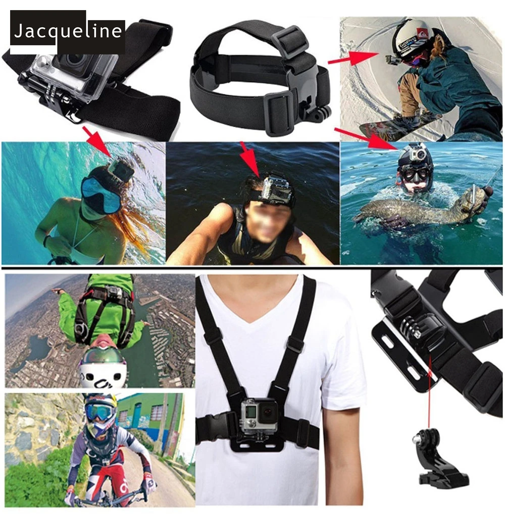 Набор аксессуаров Jacqueline для Go pro крепление Hero 6 5 4 3 + SJCAM SJ4000 SJ5000 EKEN H9R H9 H8 |