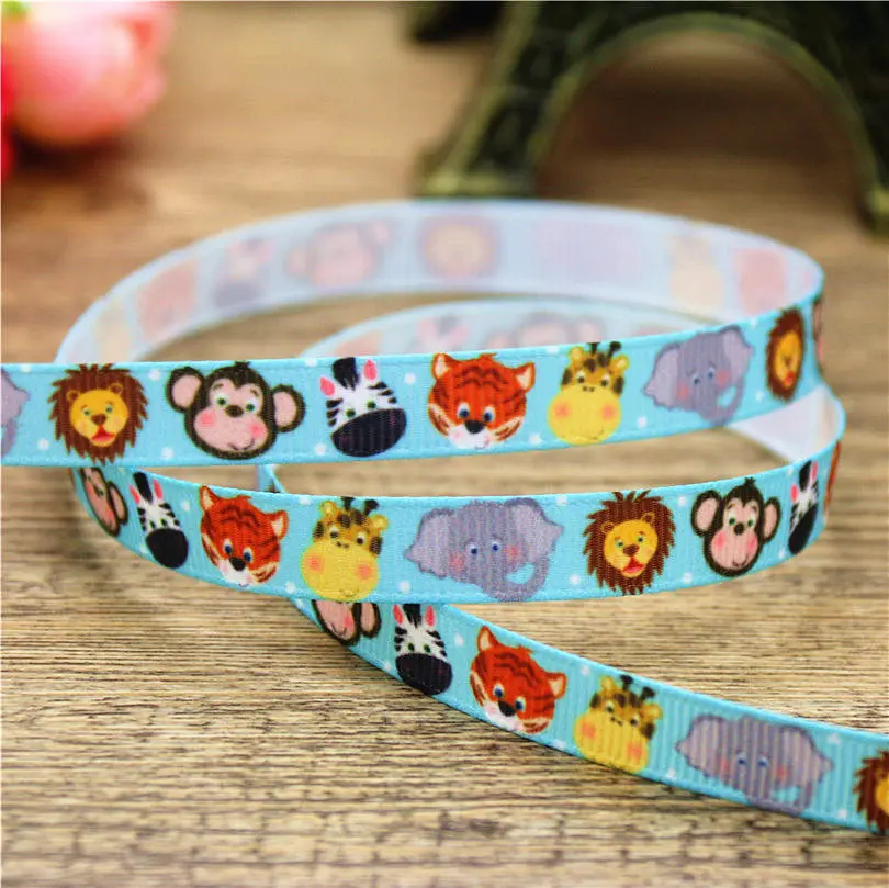 DHK 3/8 ''Бесплатная доставка динозавр Геометрические Животные печатных grosgrain