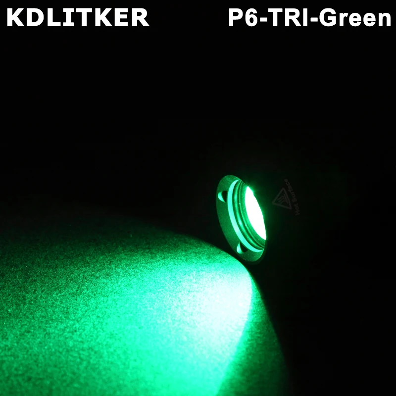 KDLITKER P6-TRI тройной Cree XP-E2 зеленый 530nm 800 люмен 3V - 9V 5-Mode цвет P60 модуль (Dia. 26 5 мм) | Лампы