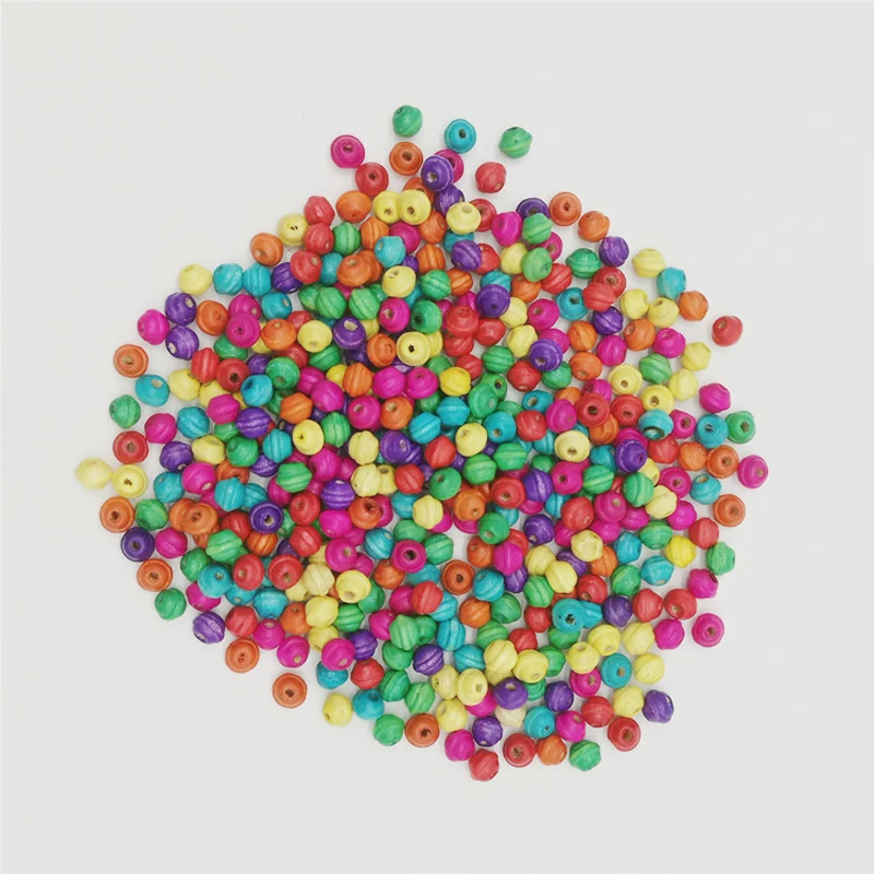 100 шт 6x7 мм летающая тарелка деревянные бусины Свободные яркие для