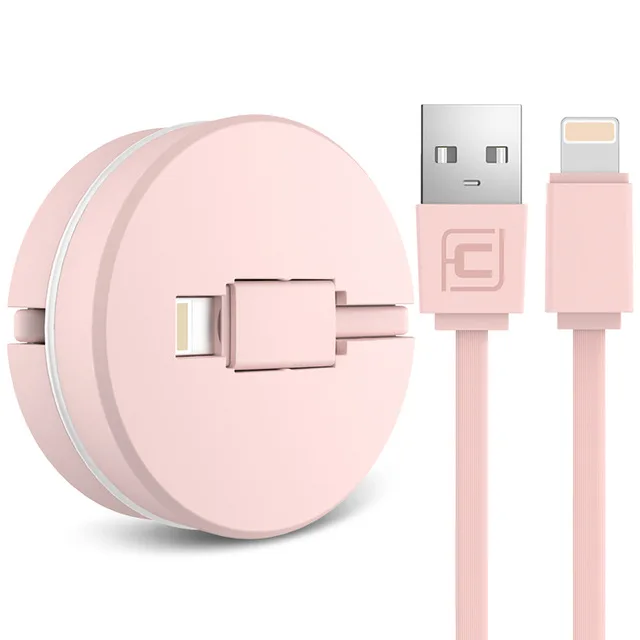 Pink Cafele Выдвижной USB кабель для iPhone X Xs Max Xr 8 7 6 6s Plus Быстрая зарядка зарядное устройство кабель для Lightning 1 м - Цвет: Pink