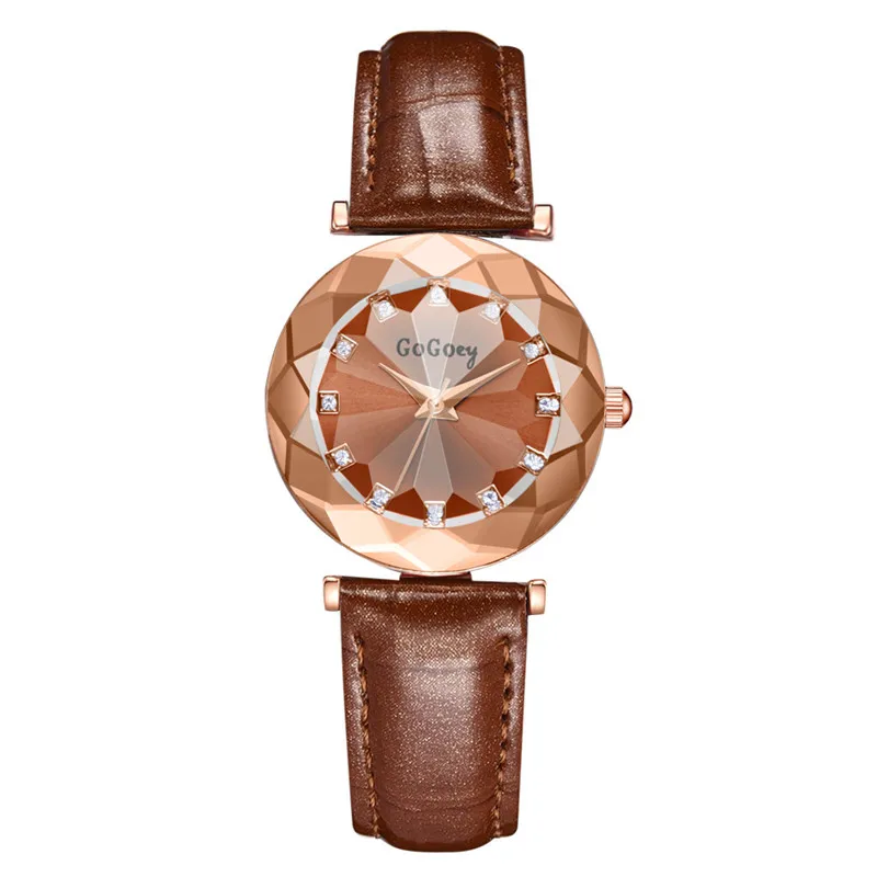 Длительный срок службы модные стразы Женская кожаная обувь ремень кварцевые