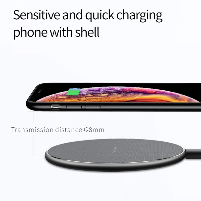 Беспроводное зарядное устройство Qi 10 Вт для iPhone X/XS Max XR 8 Plus зарядный коврик Xiaomi