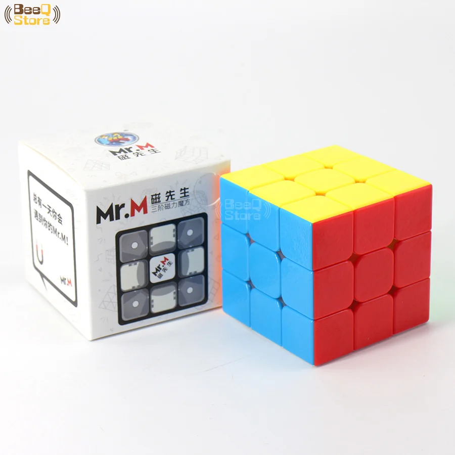 Stickerless Магнитный магический куб Shengshou Mr. M, 3x3x3, без наклеек, 3x3, скоростной куб, головоломка, развивающая игрушка для профессионального игрока, детские игрушки - Цвет: Stickerless