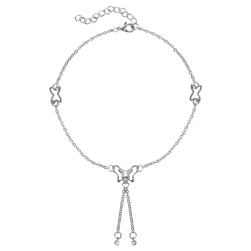 J80291 QCOOLJLY простые браслеты на босую ногу, вязаные крючком сандалии, ювелирные изделия для ног, новые браслеты на ногу, браслеты на лодыжки для женщин, цепочка на ногу - Окраска металла: J80291