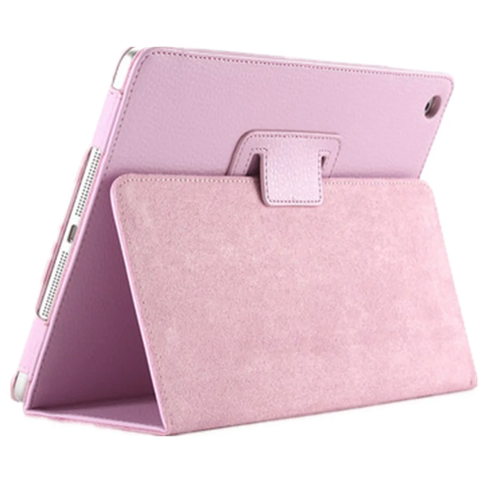 pink Умный чехол из искусственной кожи для Apple iPad mini 1 2 3 с рисунком личи, матовый флип-чехол для iPad mini 2 mini 3 с держателем подставки - Цвет: pink