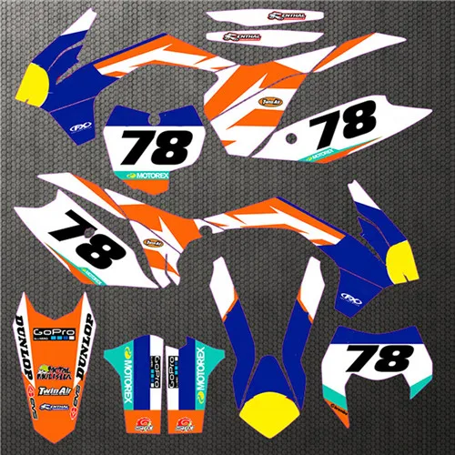 Design 2 Гоночный обтекатель графика наклейки Наклейка индивидуальные для KTM 125 250 300 350 450 SX SXF XC XCF 2013 /EXC EXCF XCW - Цвет: Design 2