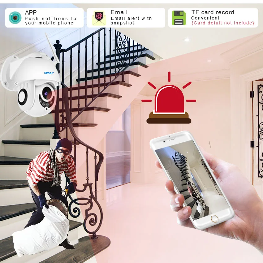 Smнаружная PTZ камера 1080P Беспроводная камера 2MP скоростная купольная CCTV IR Surveilance камера s ONVIF ip-камера внешняя Домашняя безопасность