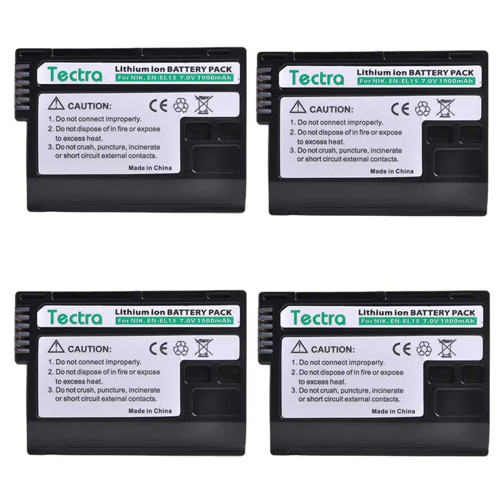 4 batteries 4Pcs EN-EL15 EN EL15 EL15 Battery+LCD USB Charger Type C Port for Nikon D600 D610 D800 D800E D810 D7000 D7100 D7200 - Цвет: 4 batteries