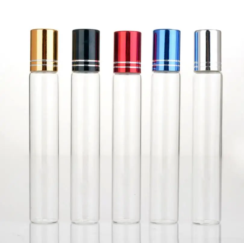 

Совершенно новый 15 мл пустой металлический рулон из нержавеющей стали на бутылках 15cc прозрачный стеклянный роликовый шар 300 шт./лот