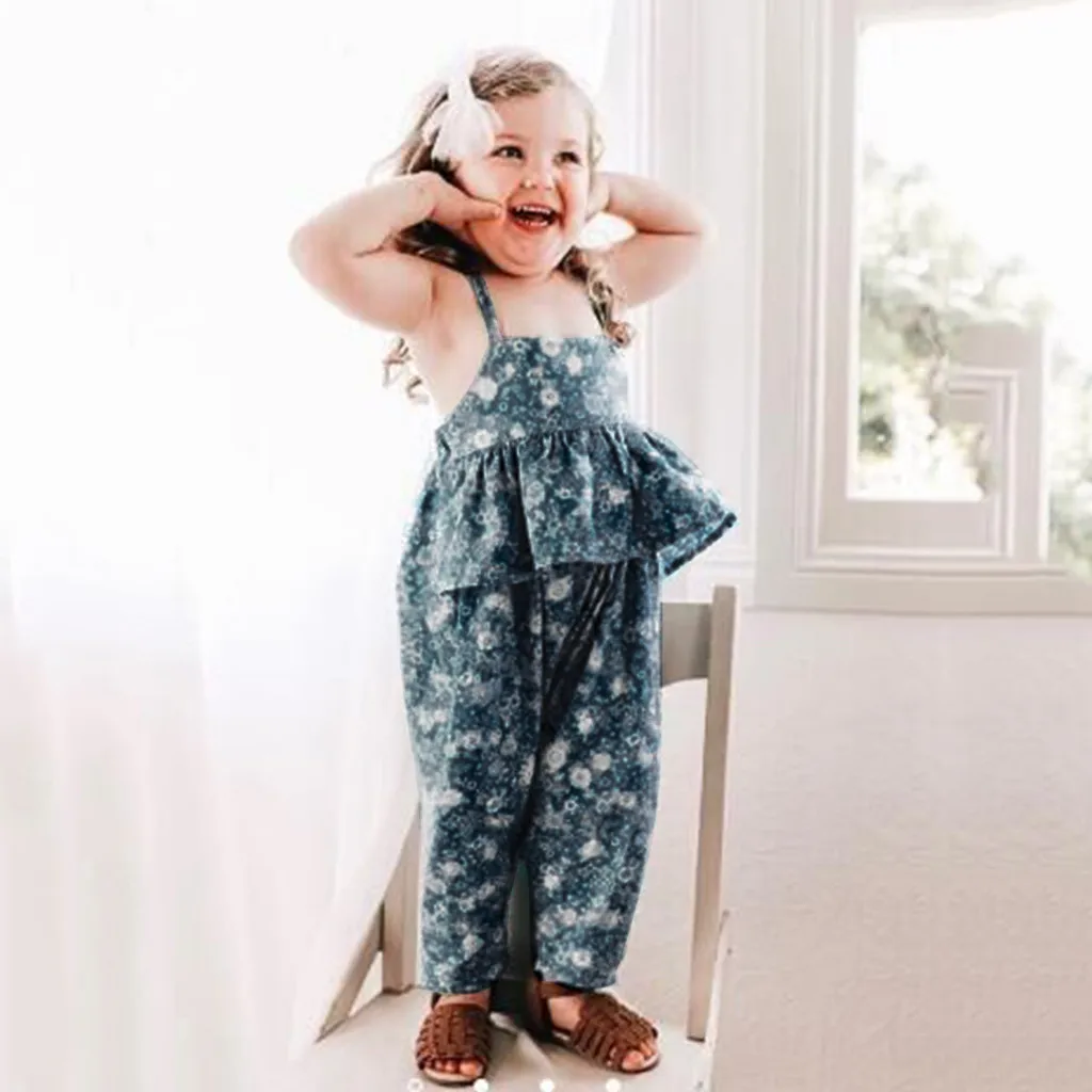 Детская одежда для малышей без рукавов с открытой спиной цветочным принтом