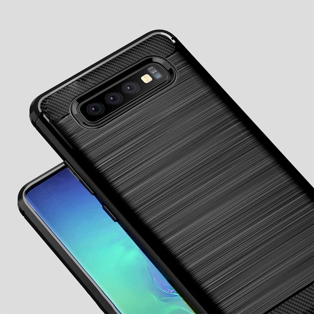 Чехол из углеродного волокна для Samsung Galaxy S10 Plus, чехол для телефона с полной защитой для Galaxy S 10 S10+ S10e, противоударный бампер