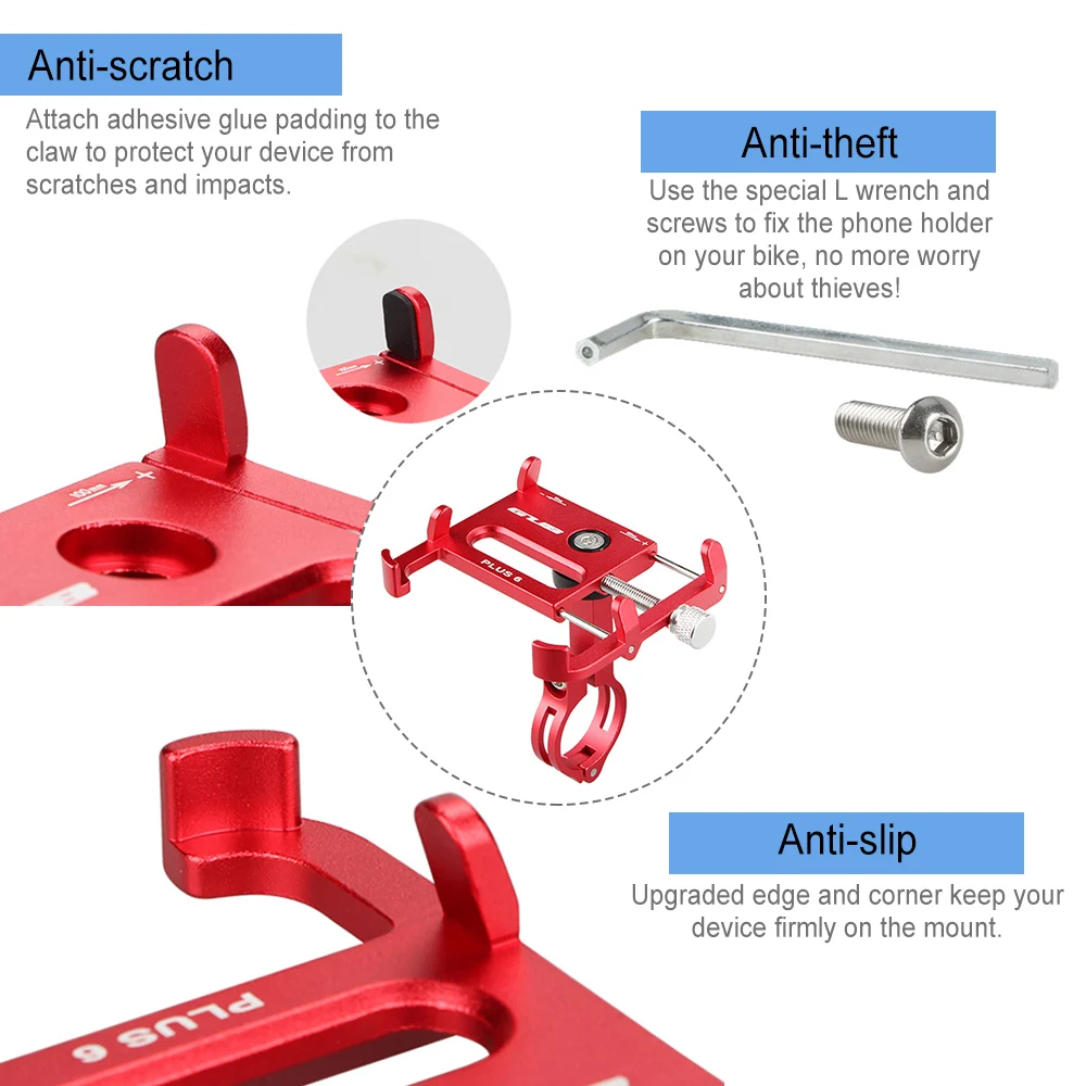 GUB Bicycle Phone Holder 360 Degree Rotating Length Adjustable Aluminum Bike Handlebar Mount Cycling Clip-on Clamp | Спорт и