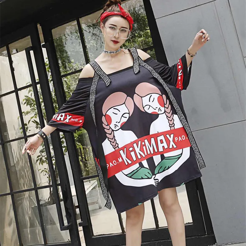 Женская футболка в стиле хип хоп летняя брендовая большого размера с короткими